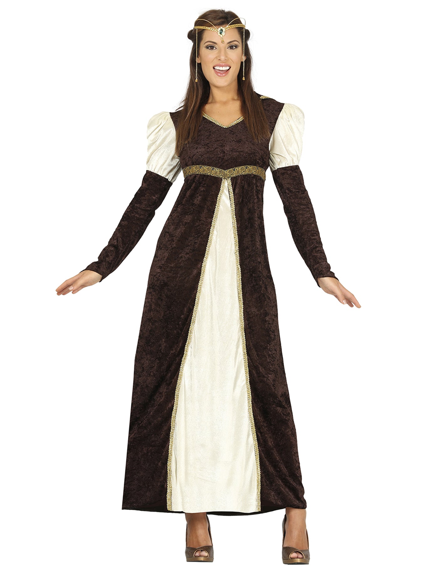 Déguisement princesse médiévale marron femme