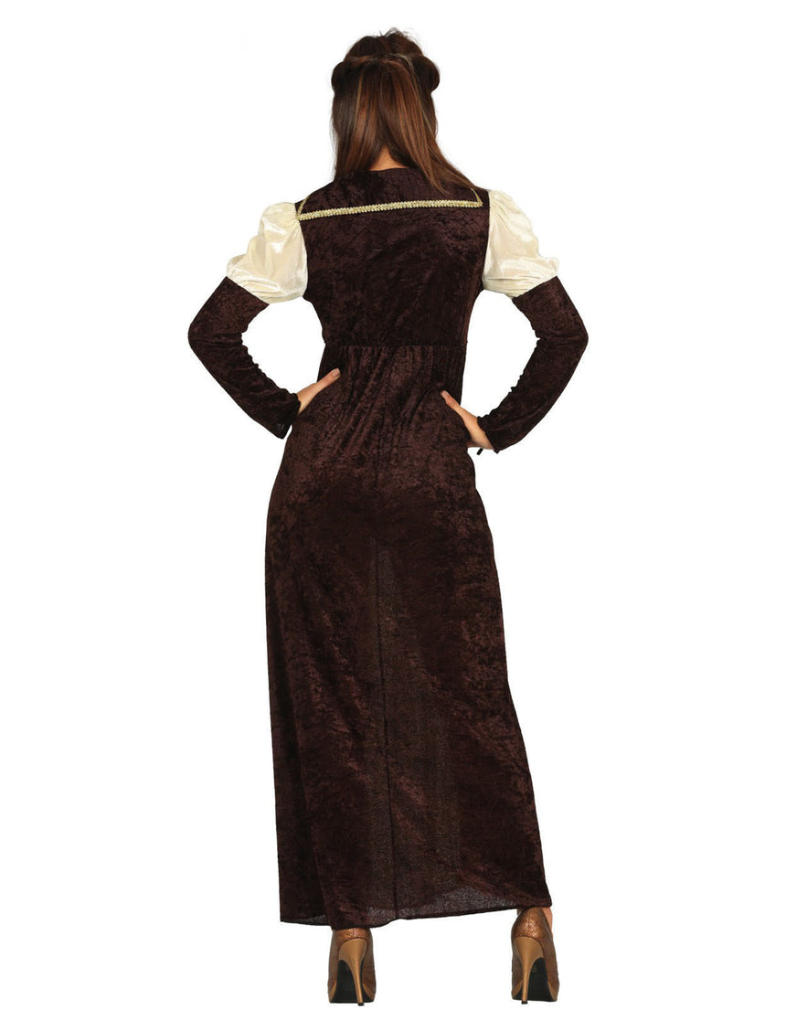 Déguisement princesse médiévale marron femme