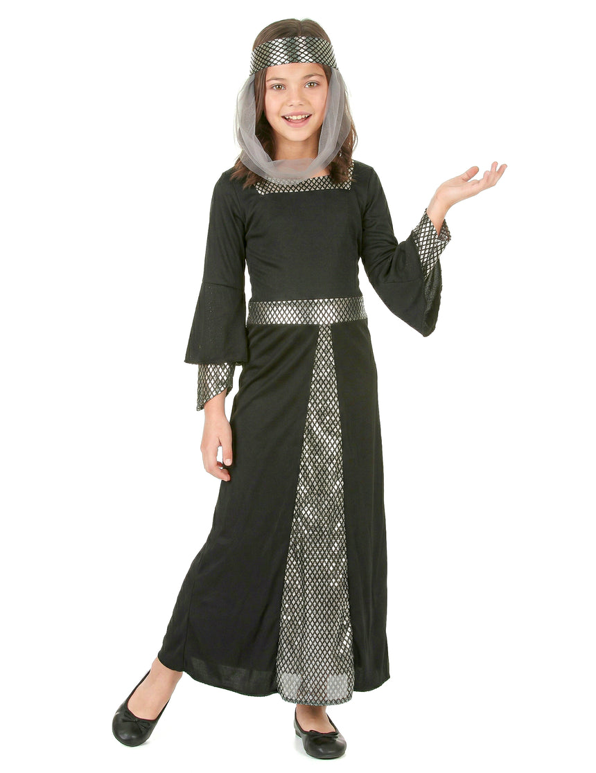 Déguisement princesse Médiévale noire fille