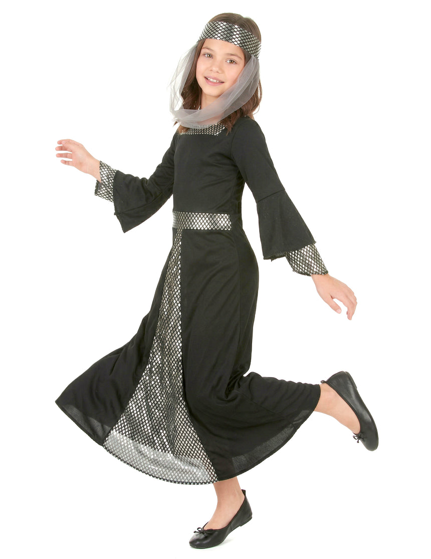 Déguisement princesse Médiévale noire fille
