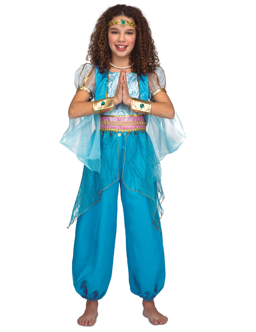 Déguisement princesse orientale turquoise fille