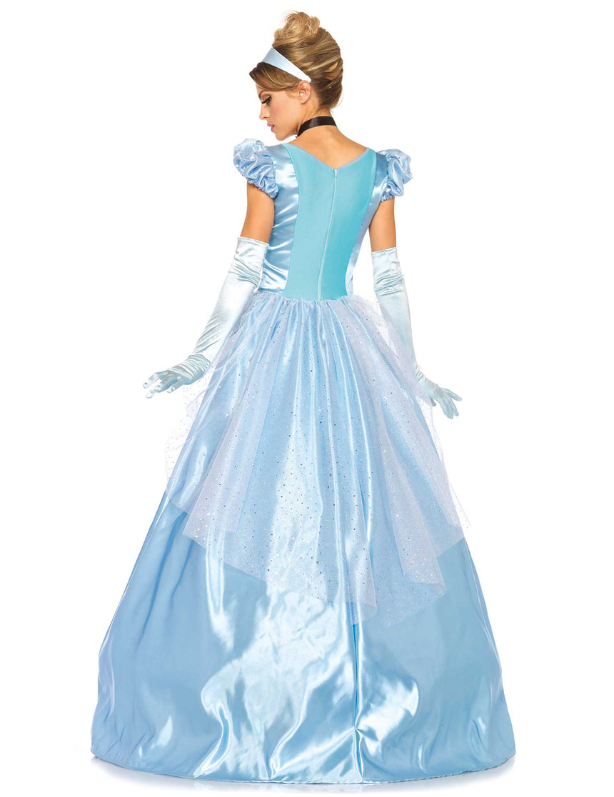 Déguisement princesse robe bleu satiné femme