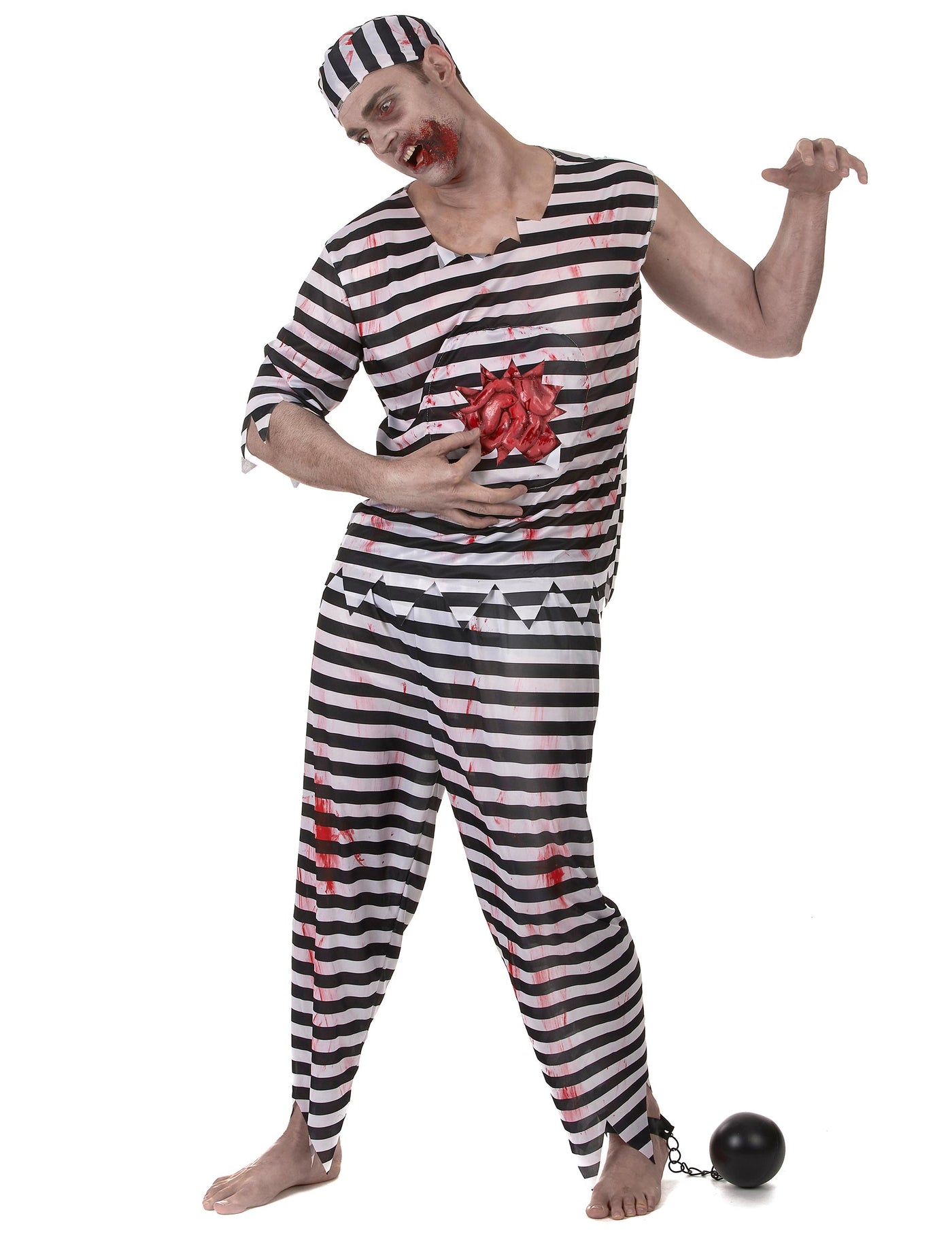 Déguisement prisonnier zombie effrayant homme