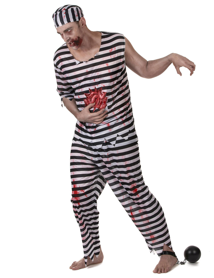 Déguisement prisonnier zombie effrayant homme