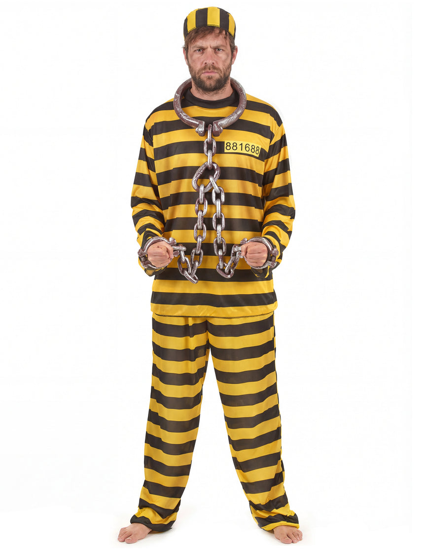 Déguisement prisonnier jaune adulte
