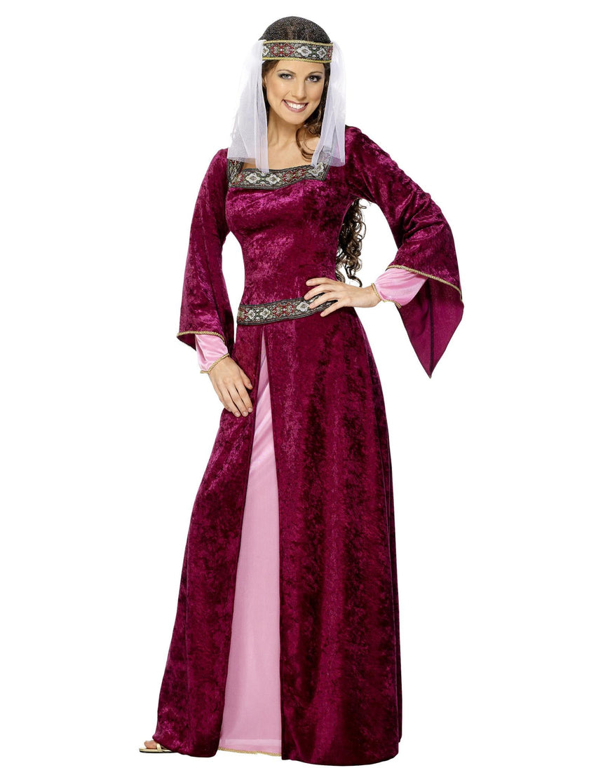 Déguisement reine médiévale effet velours femme