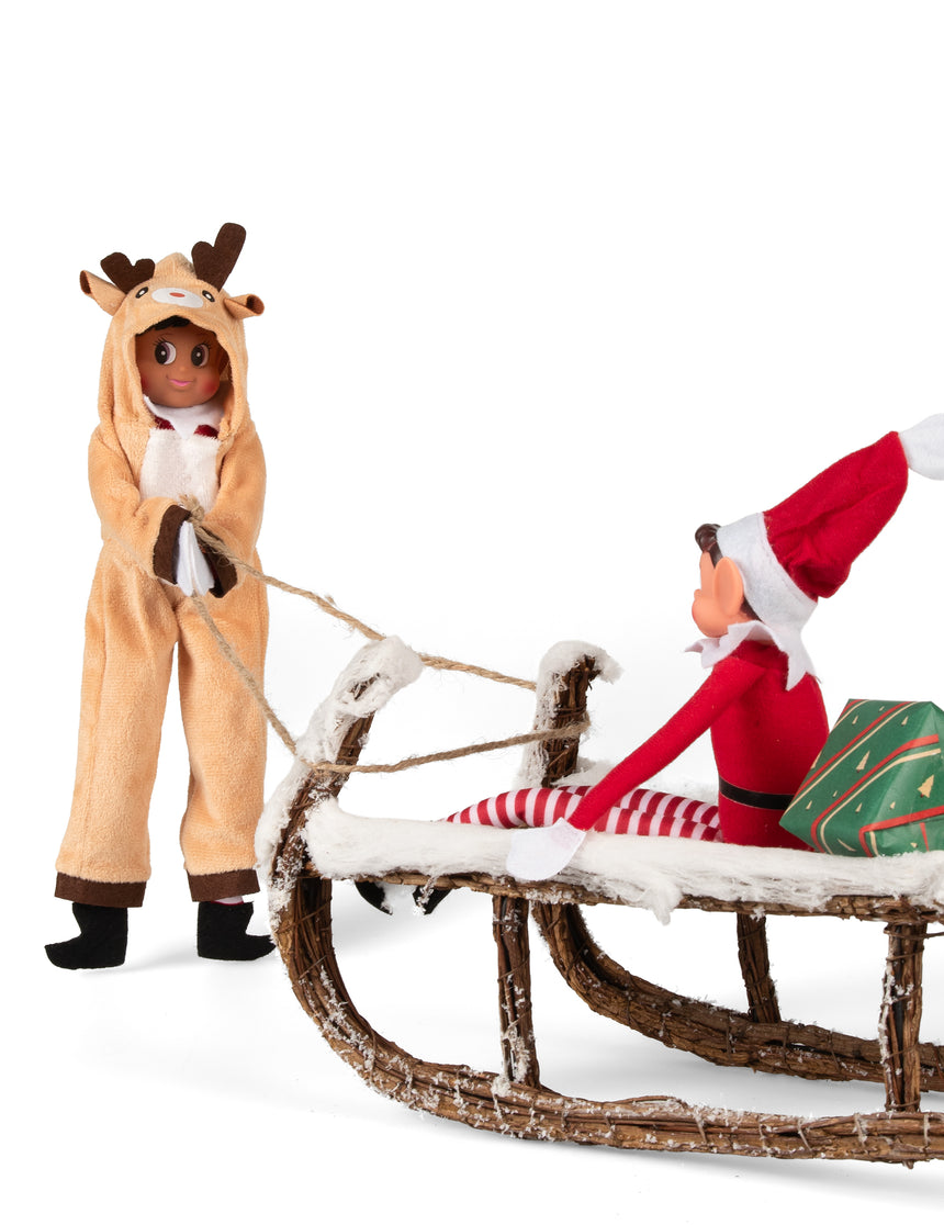 Déguisement renne de Noël pour poupée lutin farceur
