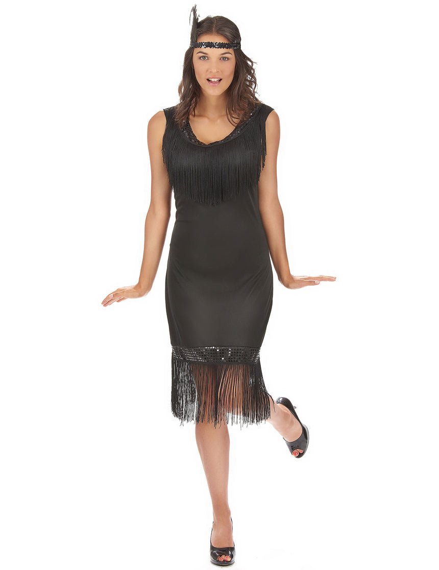 Déguisement robe Charleston noire femme