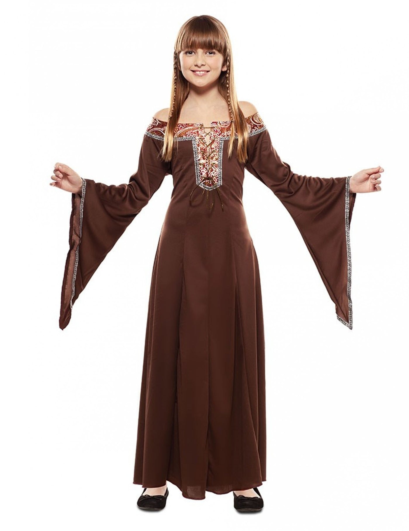 Déguisement robe dame médiéval brune enfant