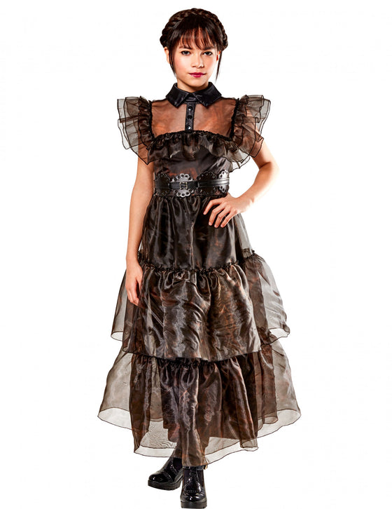Déguisement robe de bal Mercredi Addams enfant