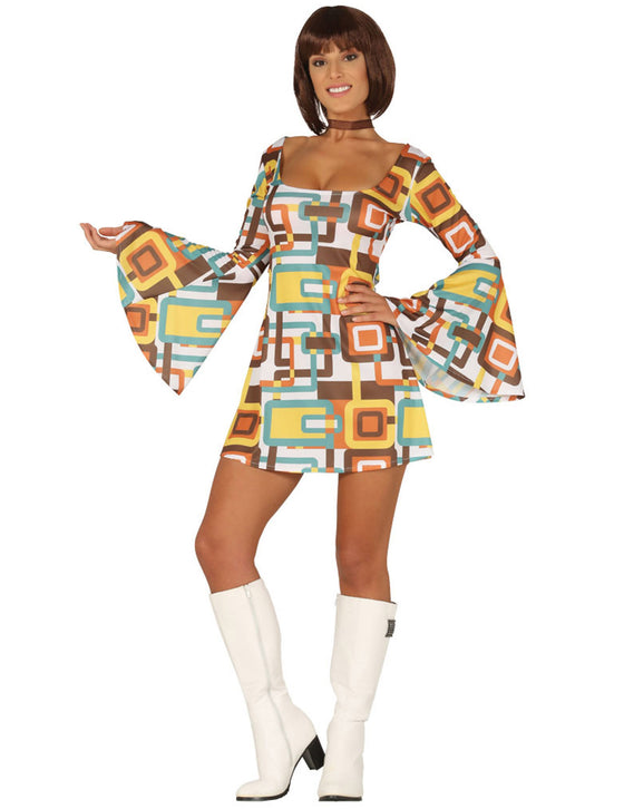 Déguisement robe disco géométrique femme