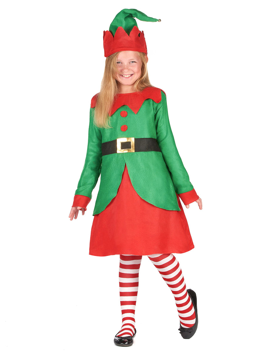Déguisement robe elfe de Noël fille