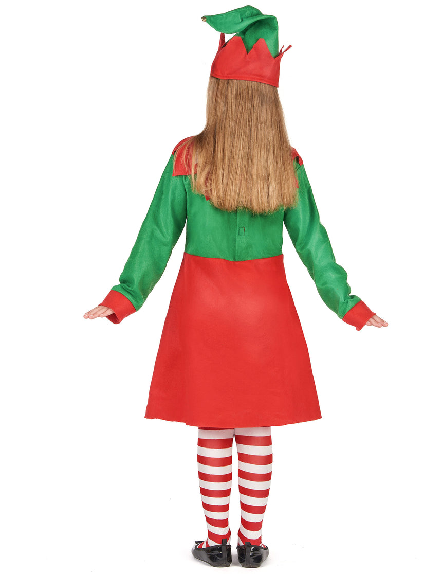 Déguisement robe elfe de Noël fille