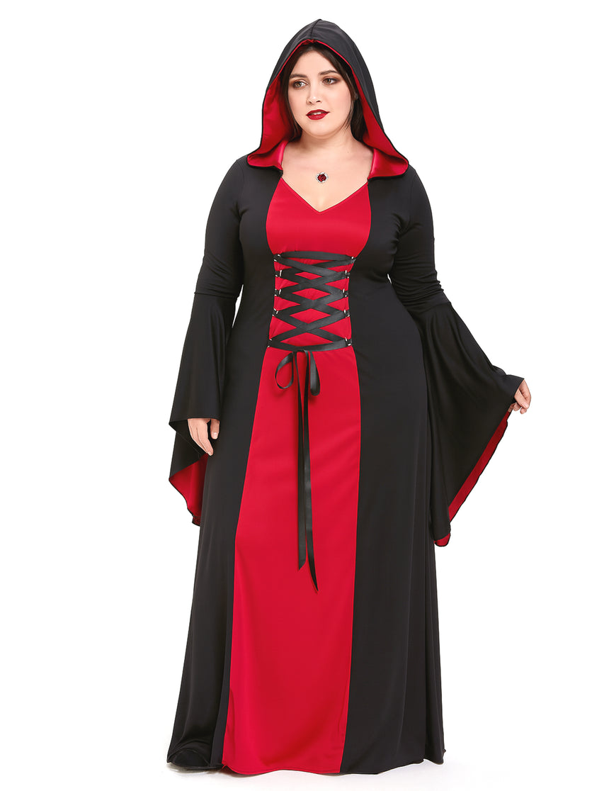 Déguisement robe maléfique à capuche grande taille femme