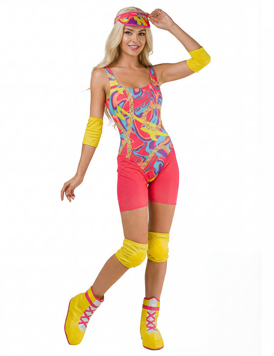 Déguisement roller girl fluo femme