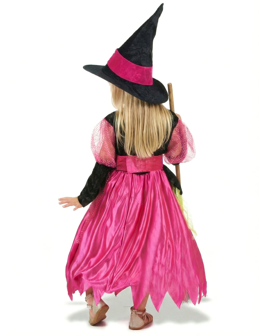 Déguisement rose sorcière fille Halloween