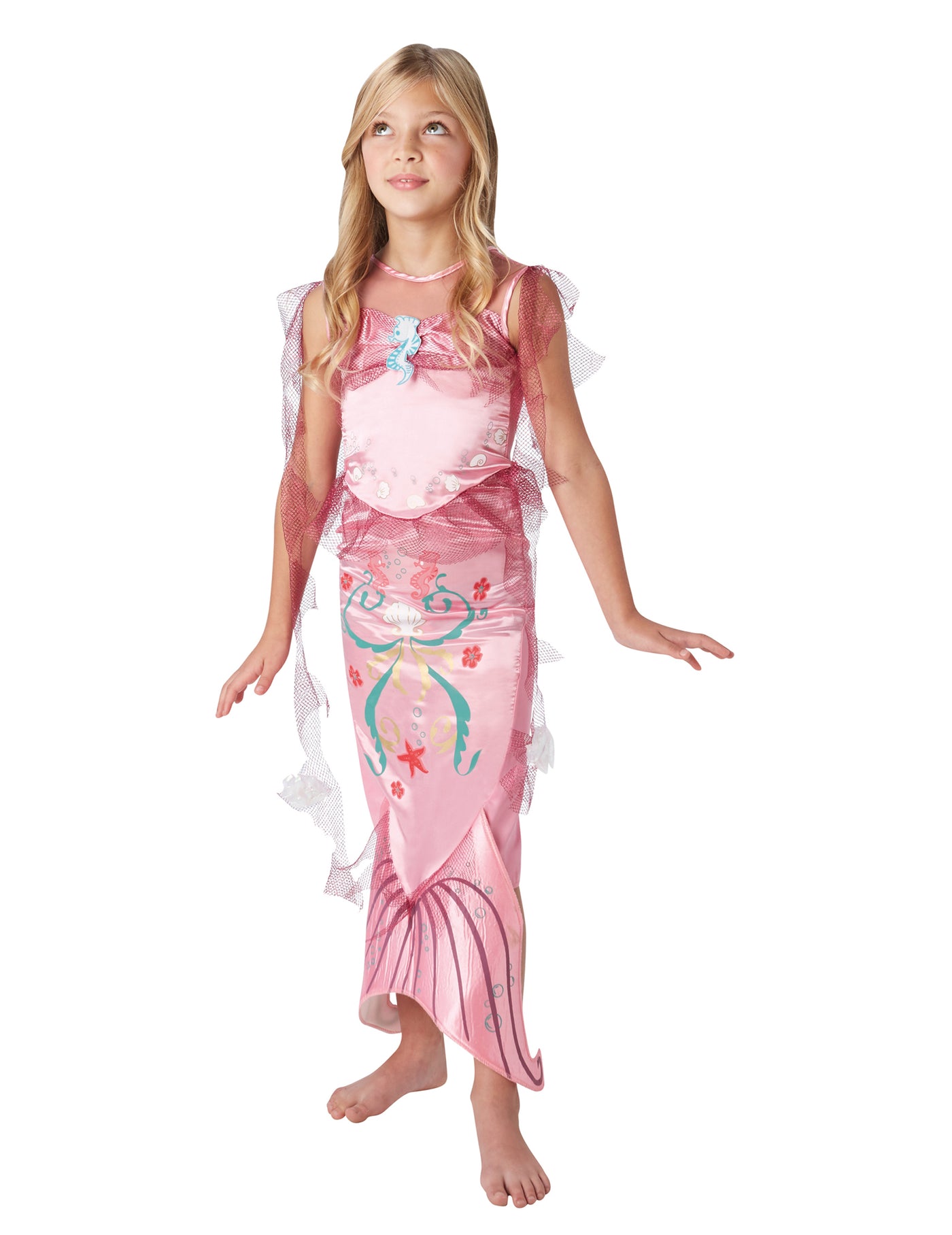 Déguisement sirène des mers rose fille
