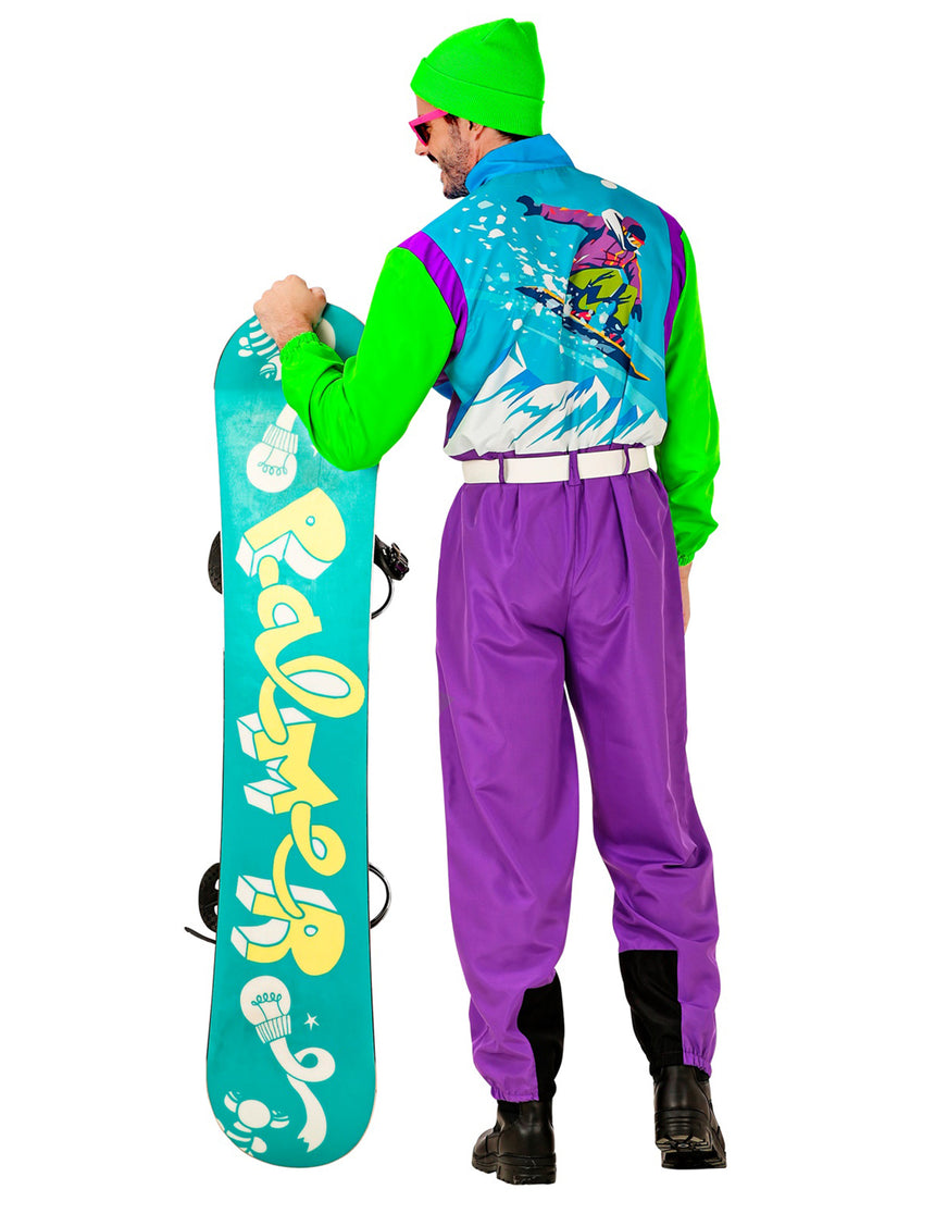 Déguisement snowboarder fluo adulte