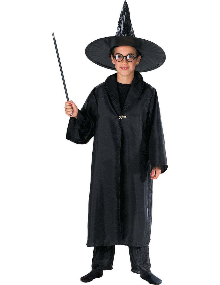 Cape sorcier magique noire enfant