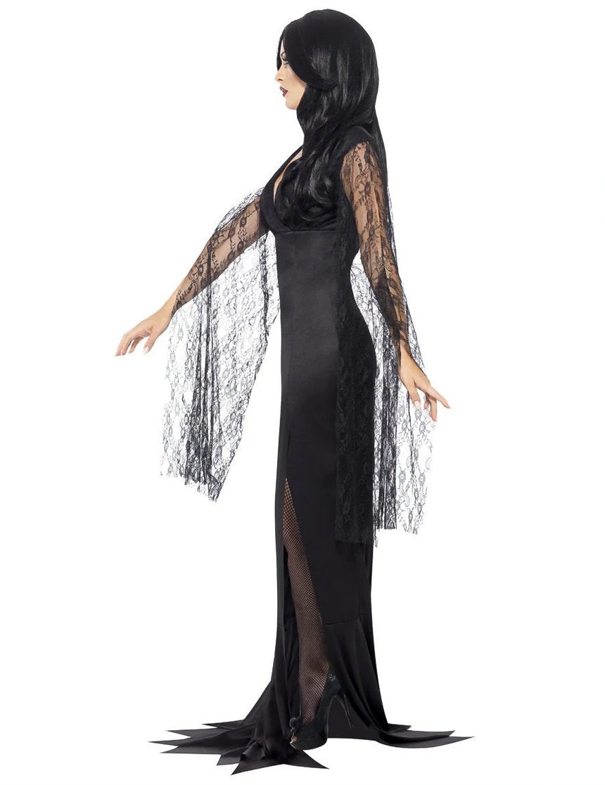 Déguisement sorcière avec dentelle noire femme Halloween