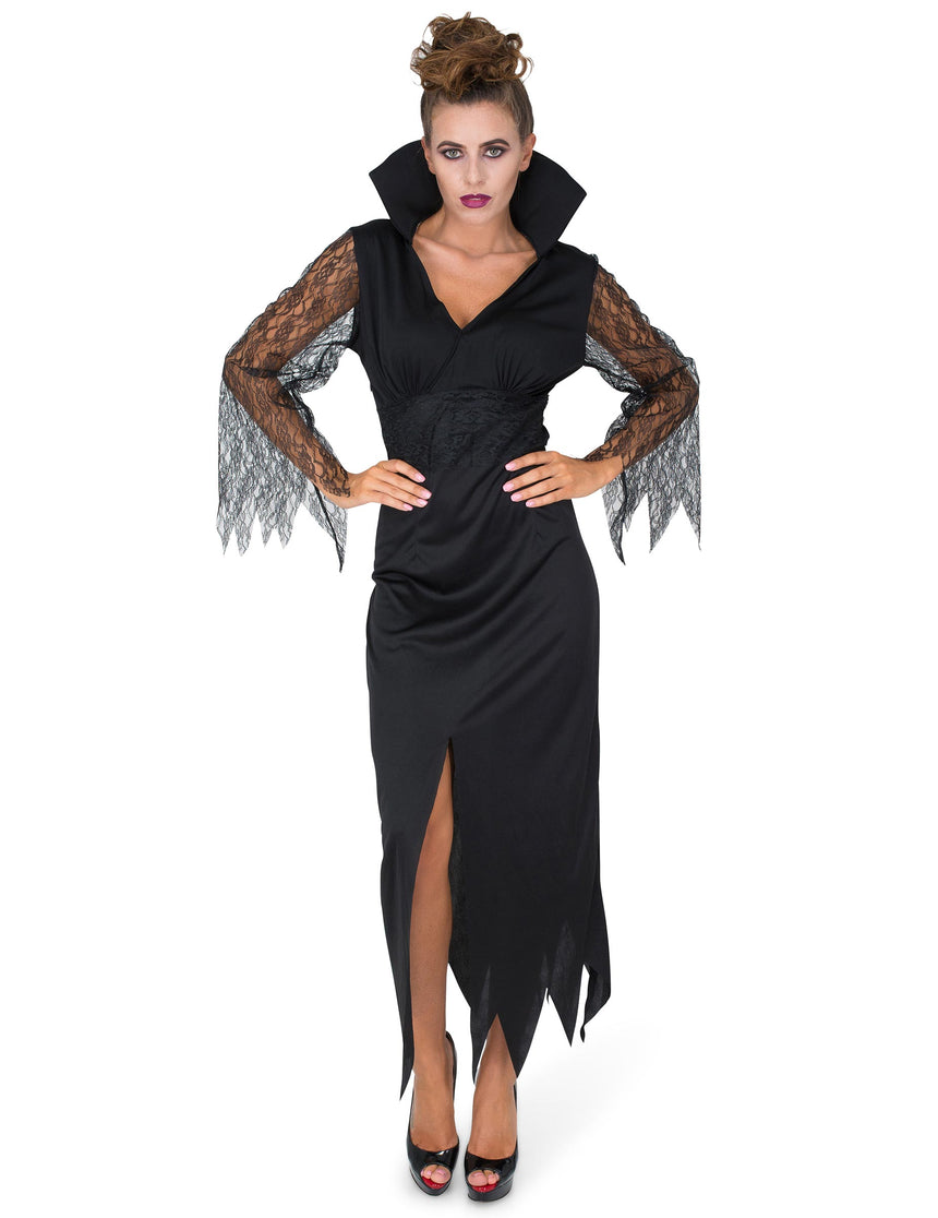 Déguisement sorcière dentelle noire femme