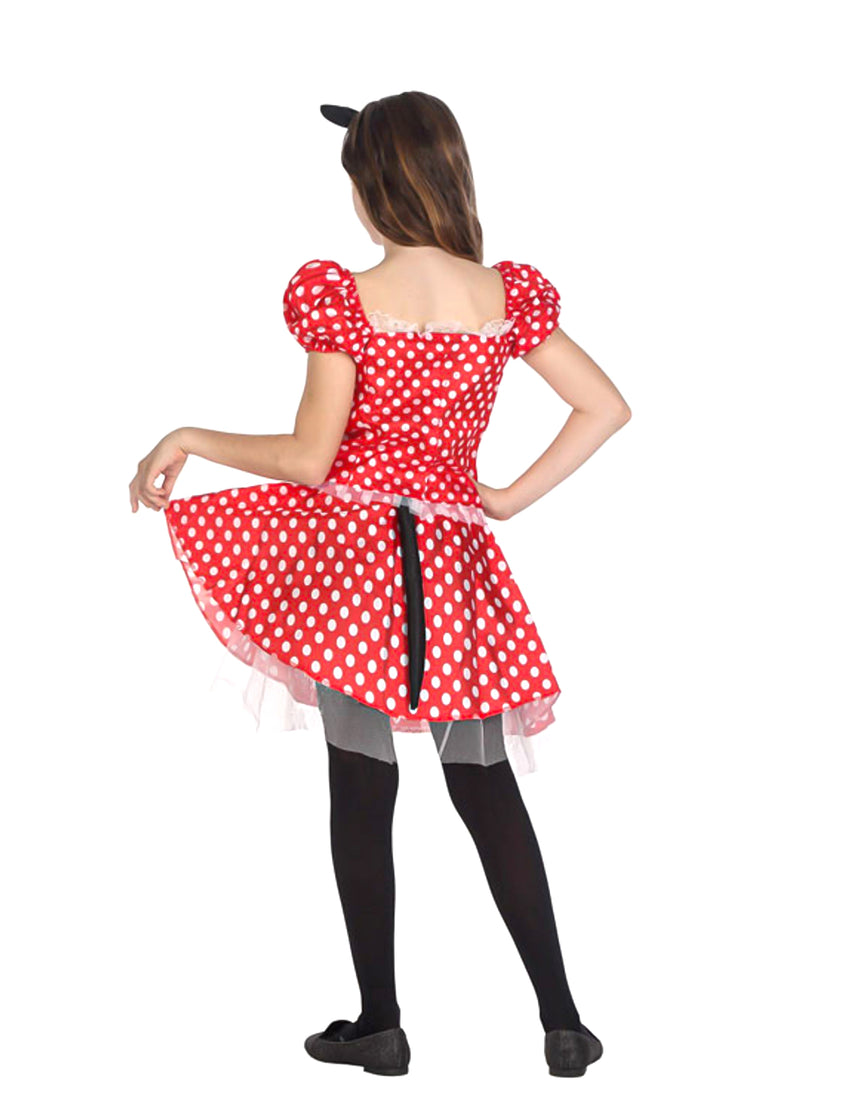 Déguisement souris rouge à pois fille