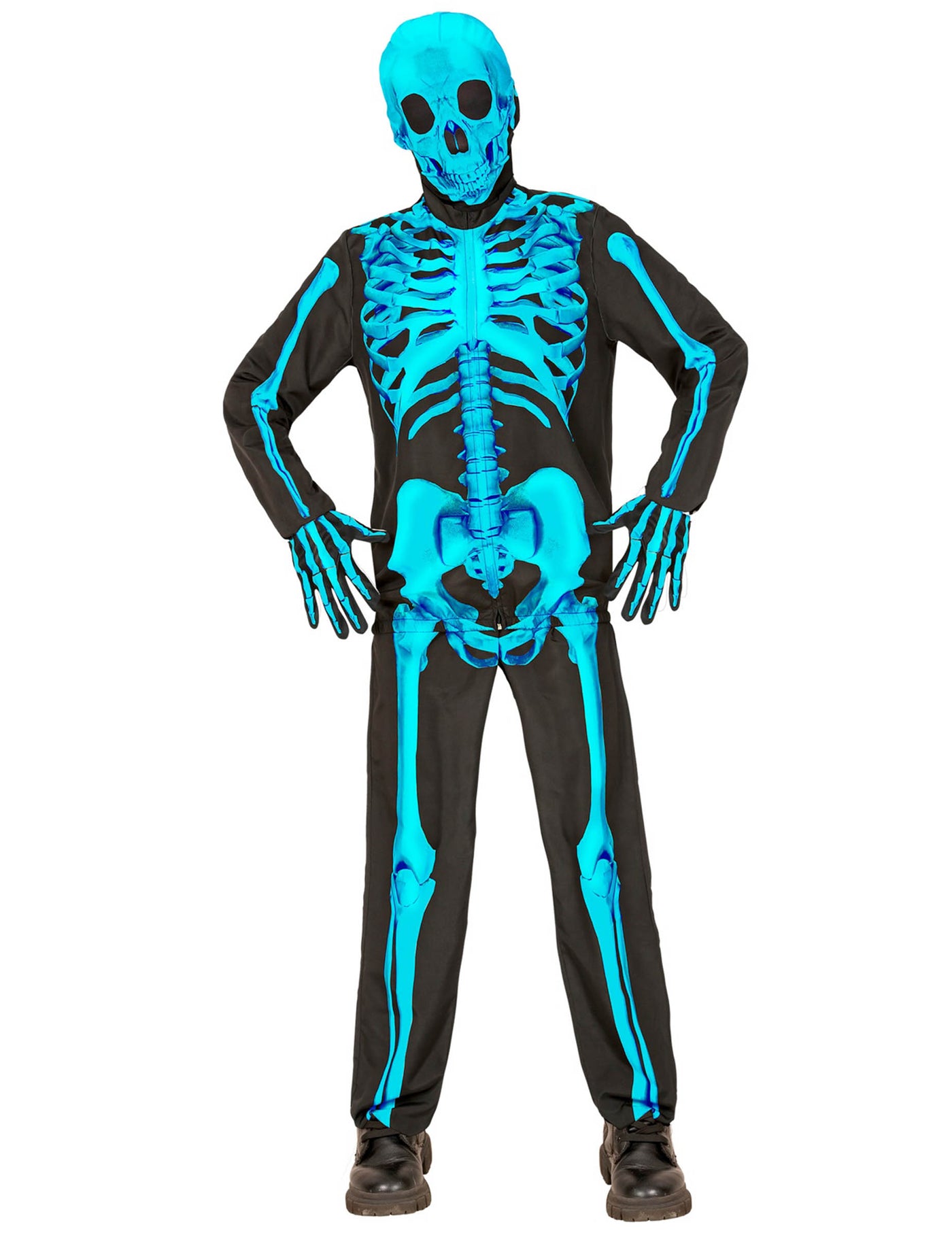 Déguisement squelette bleu fluo enfant