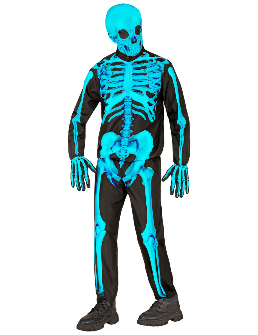 Déguisement squelette bleu fluo enfant