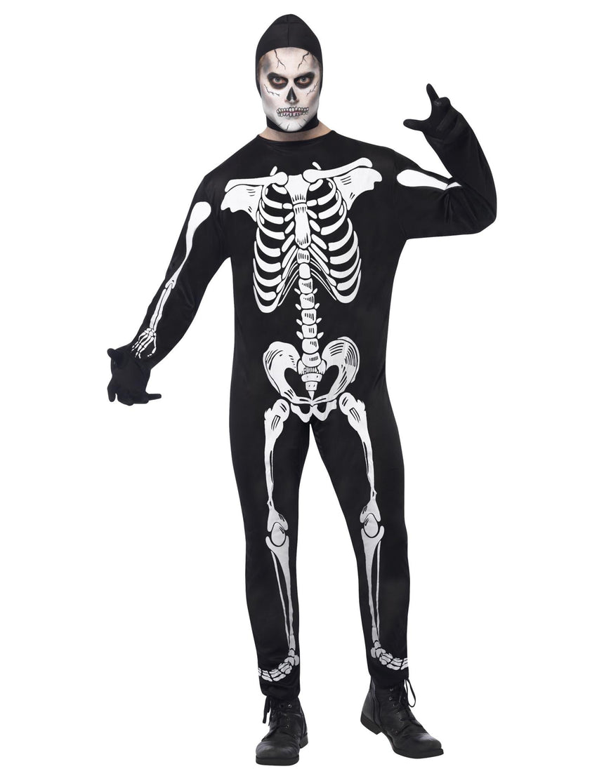 Déguisement squelette homme avec cagoule Halloween