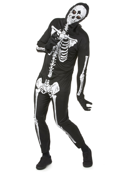 Déguisement noir squelette homme Halloween