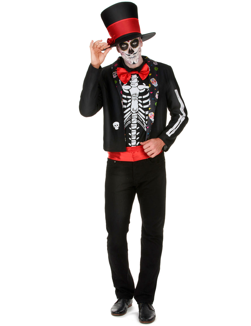 Déguisement Squelette motifs Dia de los muertos homme
