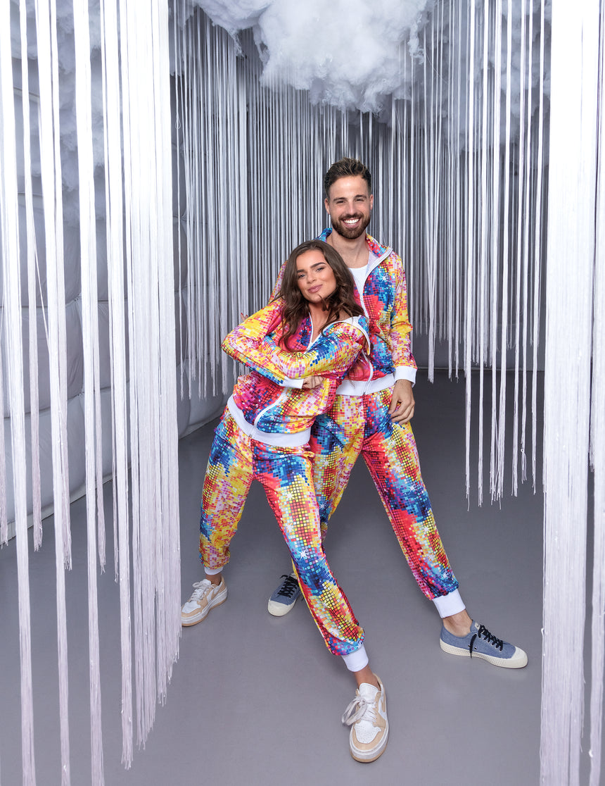 Déguisement survêtement disco coloré homme