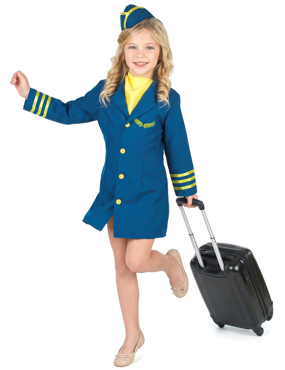 Déguisement uniforme hôtesse de l'air fille