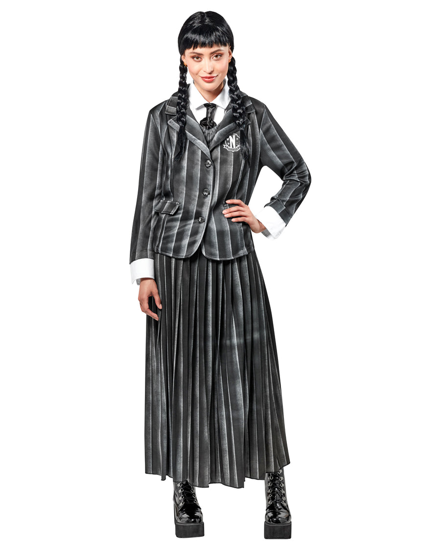 Déguisement uniforme scolaire Mercredi Addams femme