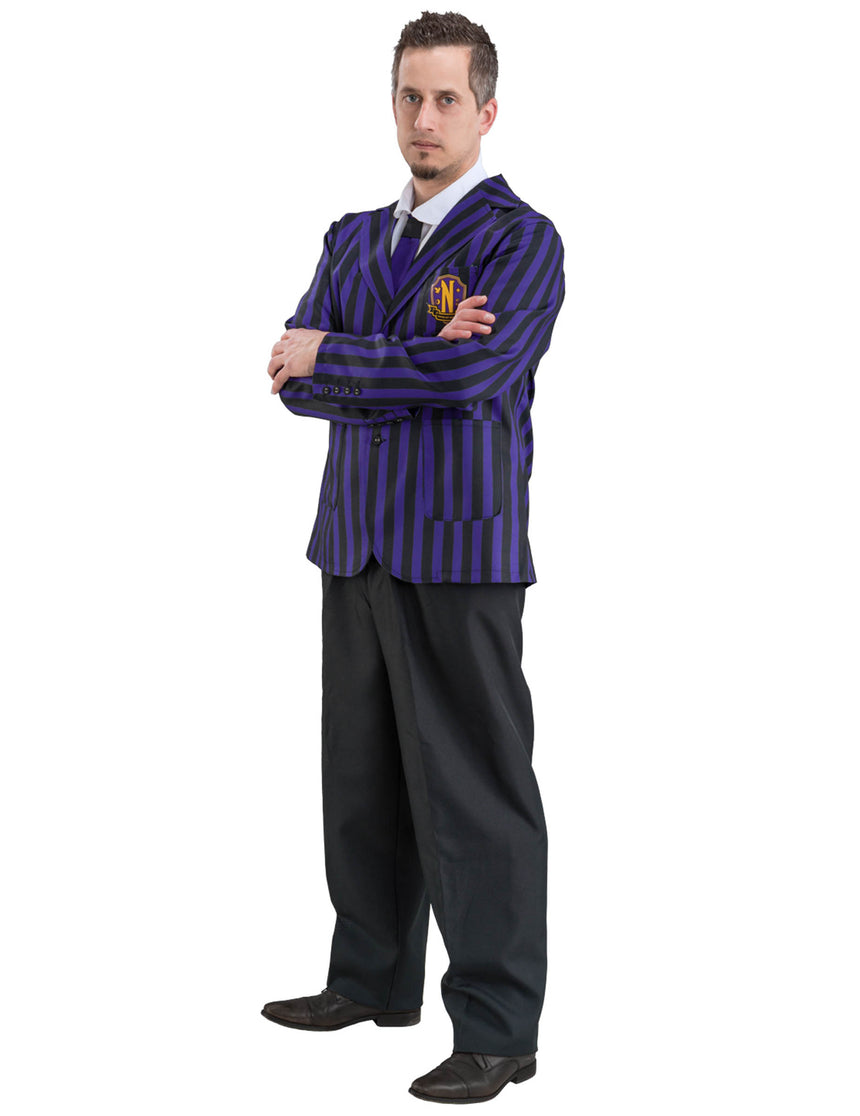 Déguisement uniforme scolaire Nevermore Wednesday homme