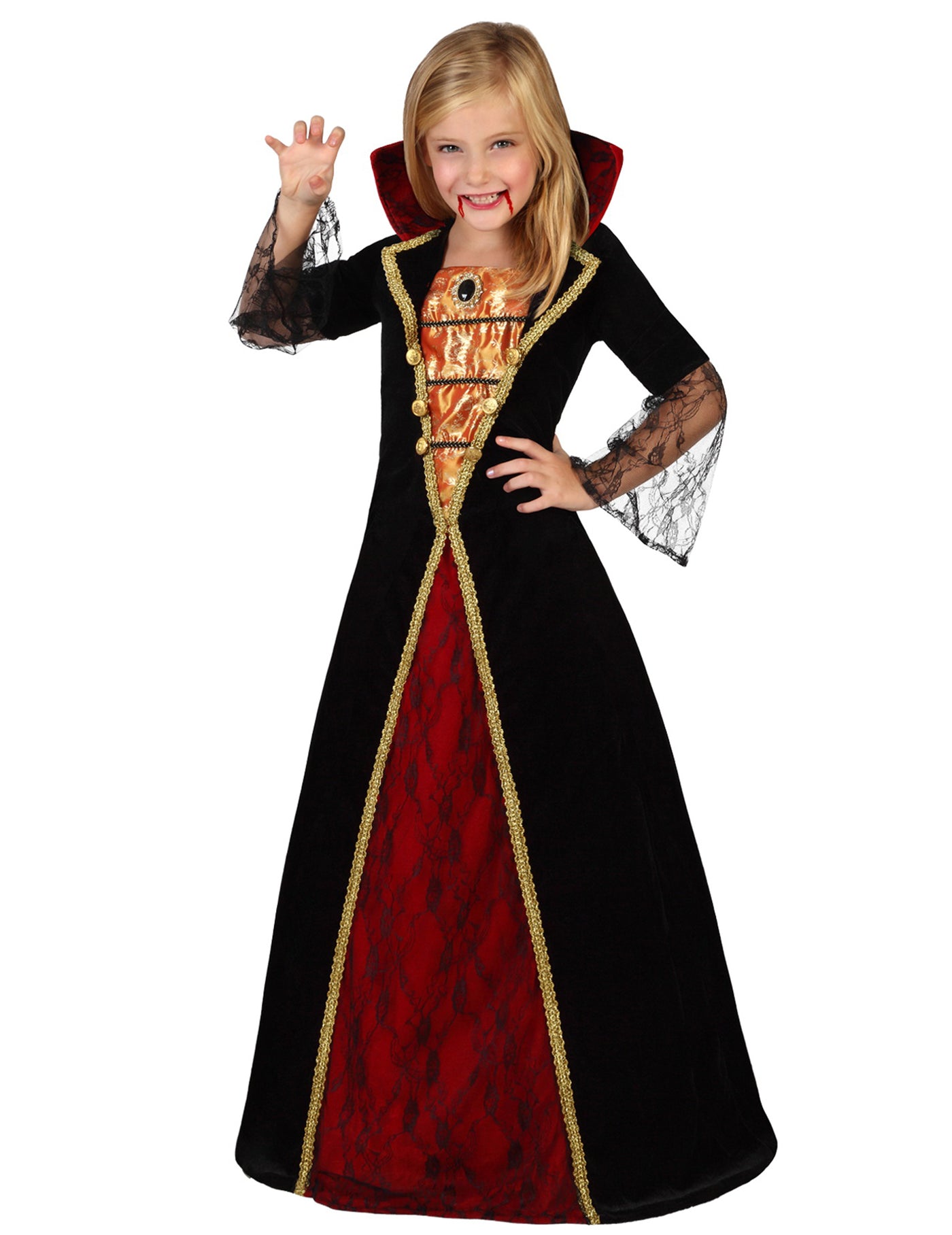 Déguisement élégant de vampire fille Halloween
