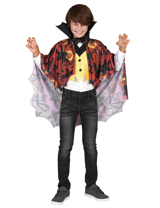Déguisement vampire garçon jaune et rouge Halloween