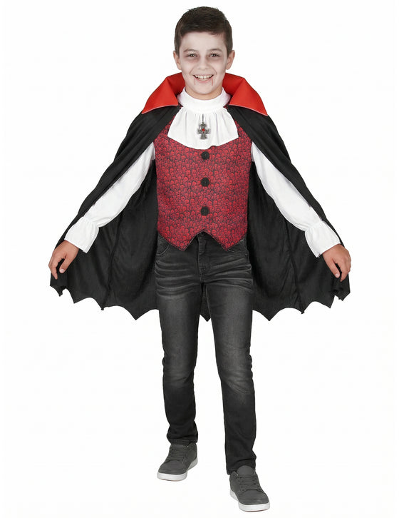 Déguisement vampire garçon rouge Halloween