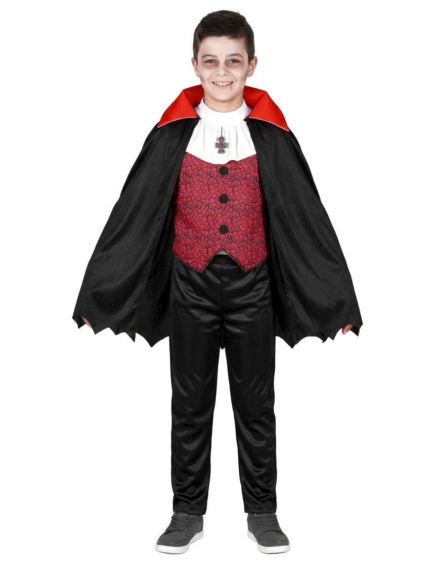 Déguisement vampire garçon rouge Halloween