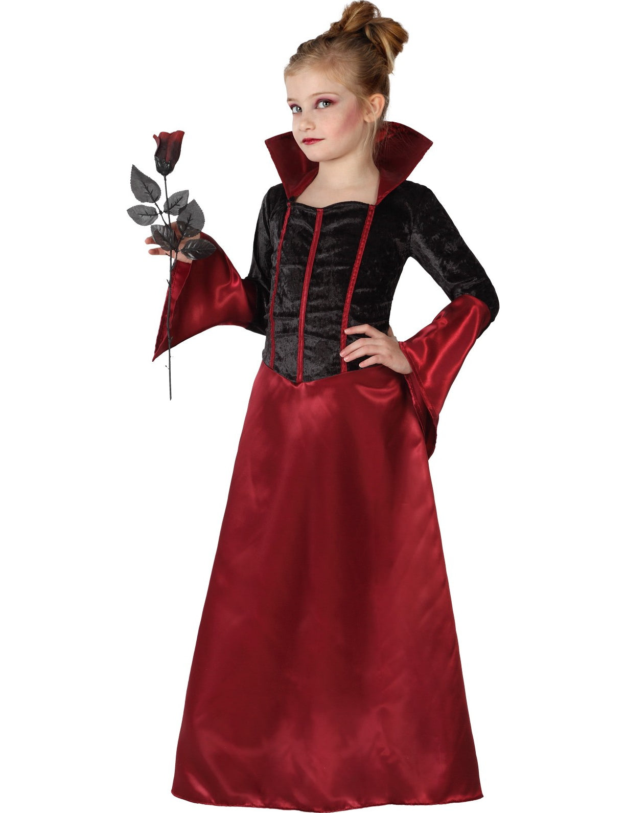 Déguisement vampire rouge et noir fille Halloween