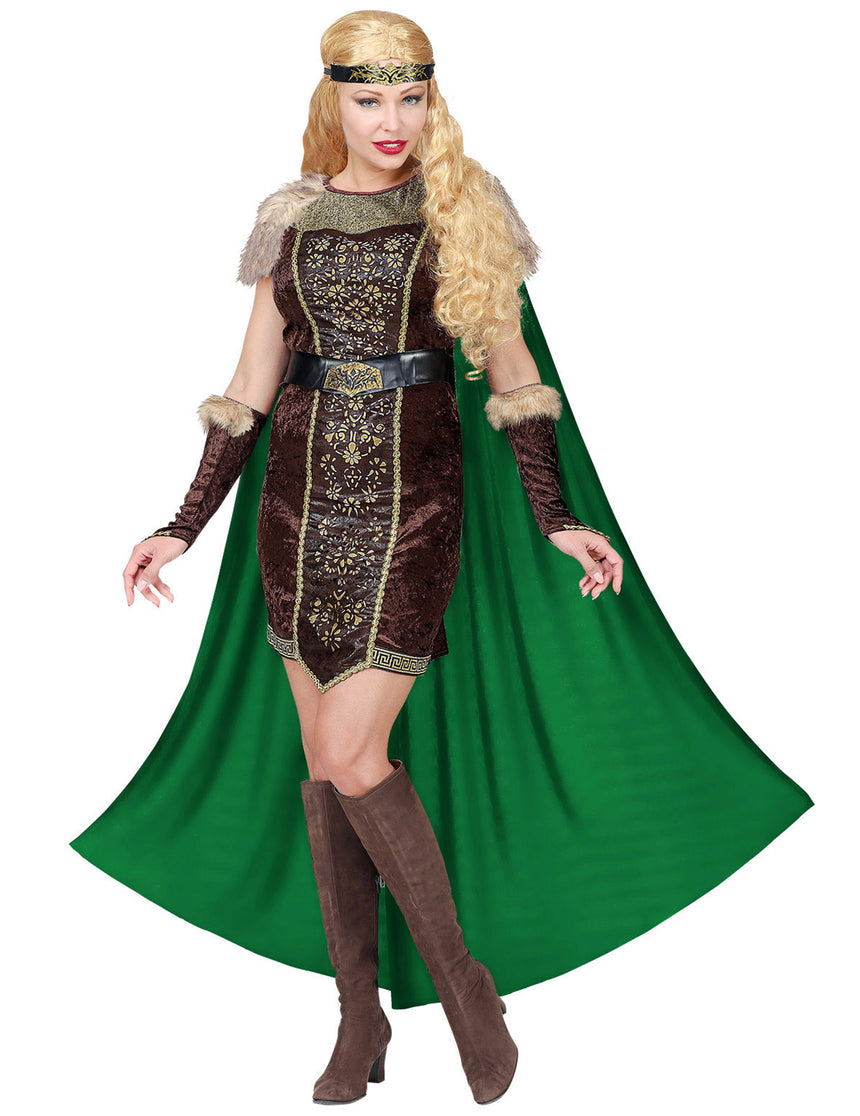 Déguisement viking fourrure avec cape femme