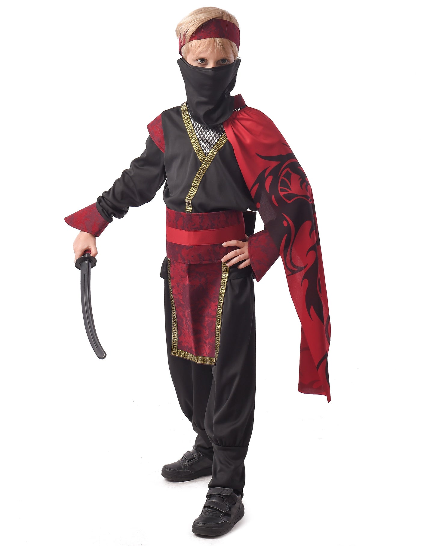 Déguisement ninja dragon rouge garçon