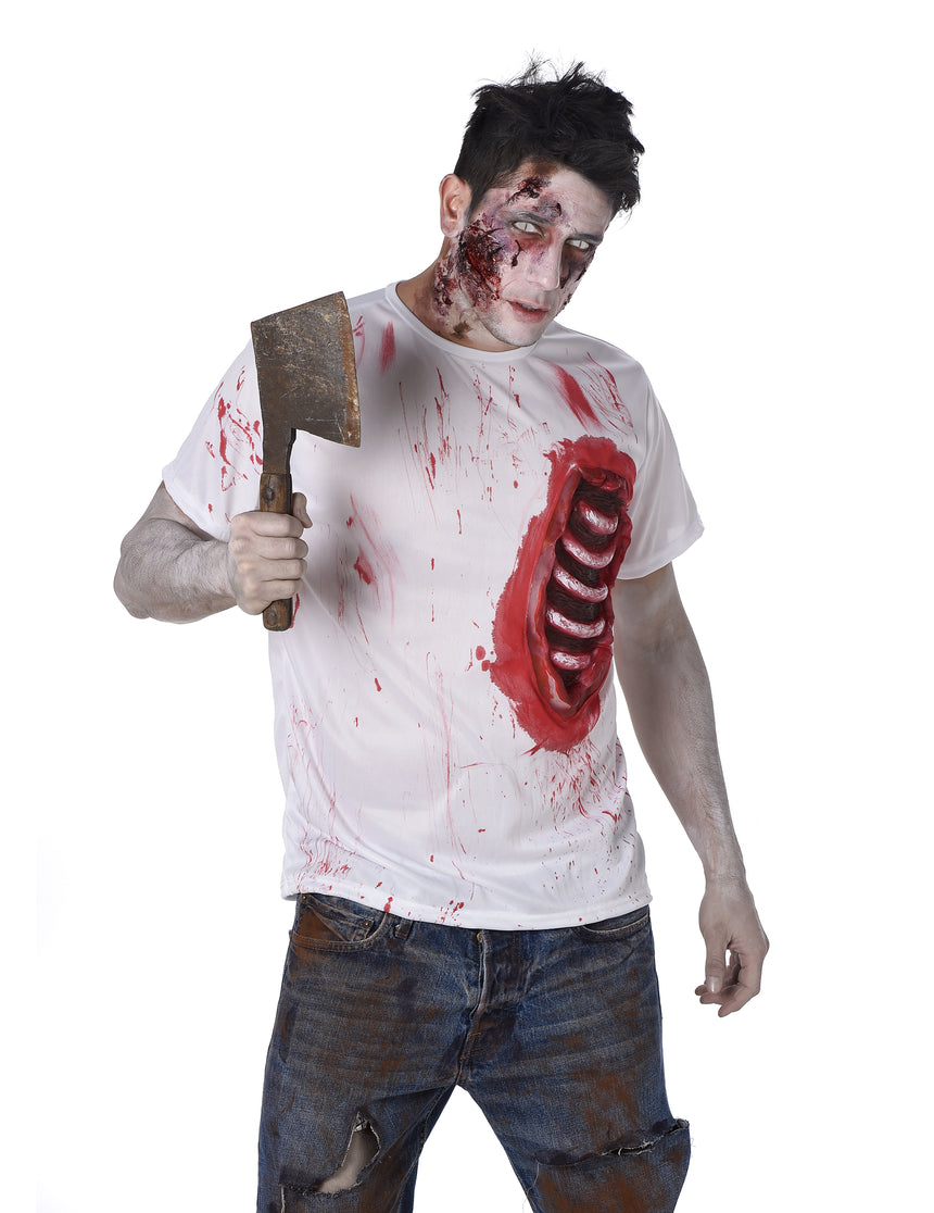 Déguisement zombie avec côtes en latex homme