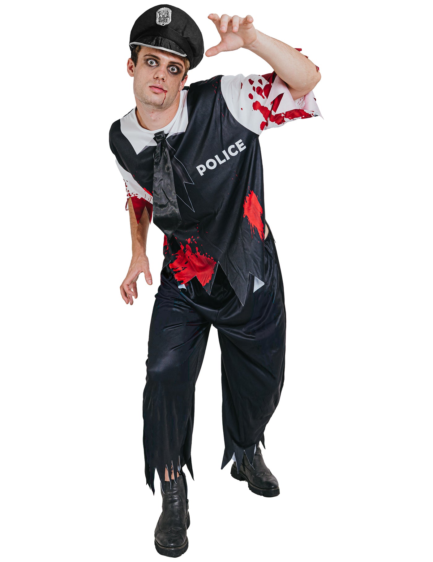Déguisement zombie sanglant policier homme