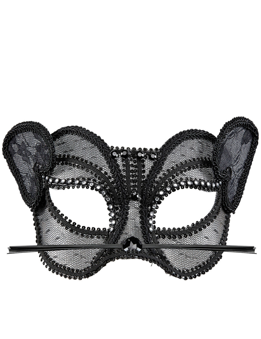 Demi masque chat sexy en dentelle femme