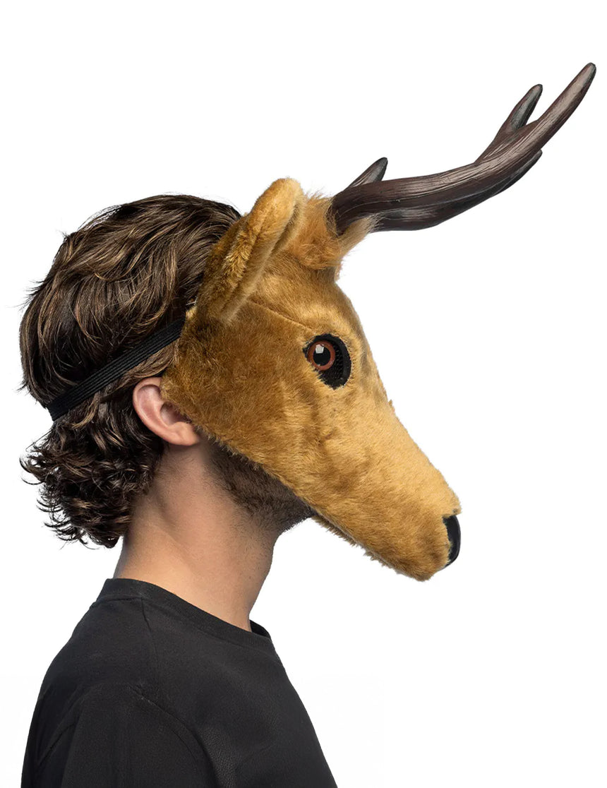 Demi-masque peluche cerf adulte