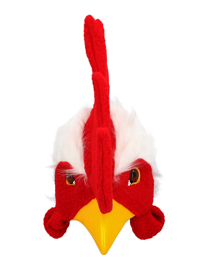 Demi-masque peluche coq adulte