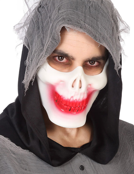 Demi masque squelette ensanglanté adulte