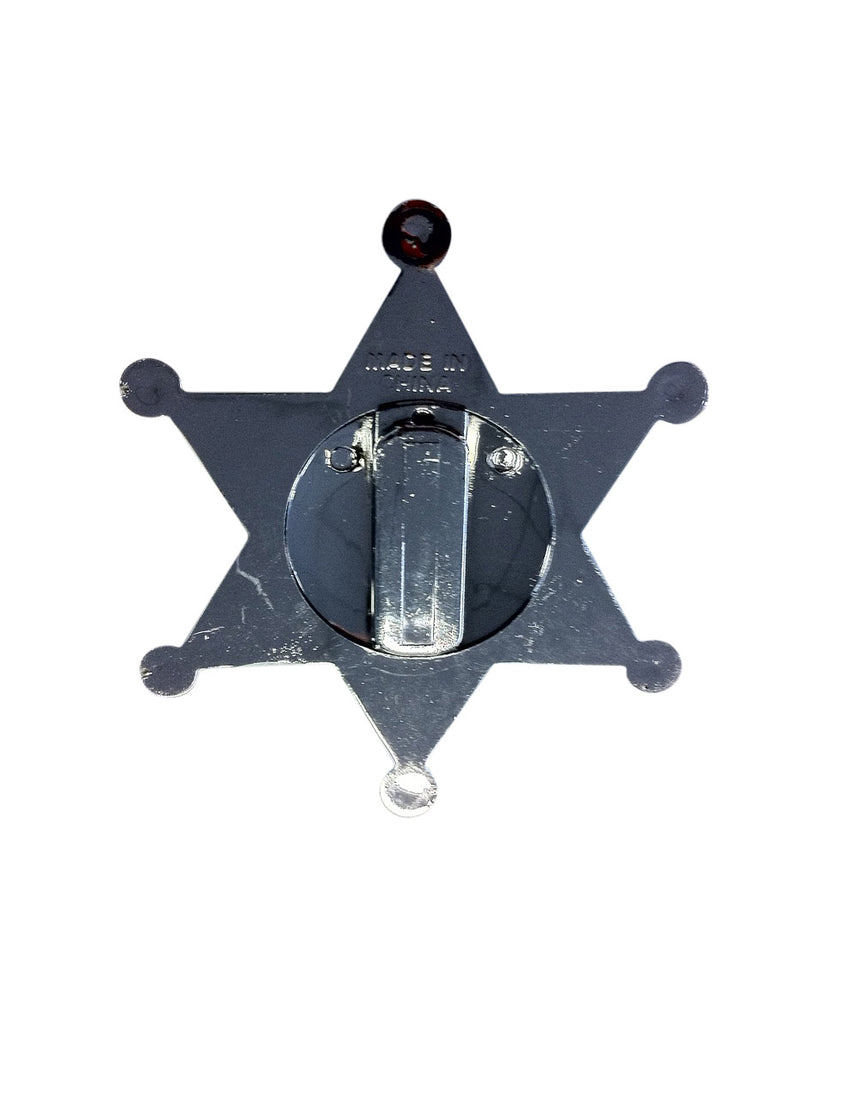 Etoile de sheriff argentée 7.5 cm