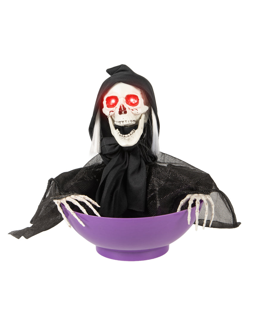 Faucheur macabre avec bol lumineux 52 cm